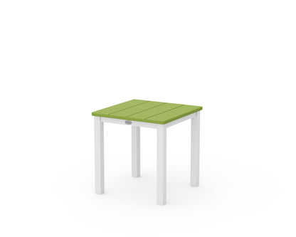POLYWOOD® Main Street 18" Side Table in White / Lime
