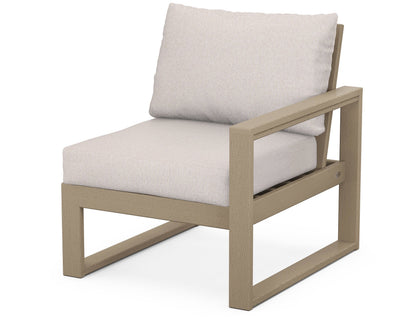 POLYWOOD® EDGE Modular Right Arm Chair in Vintage Sahara / Dune Burlap