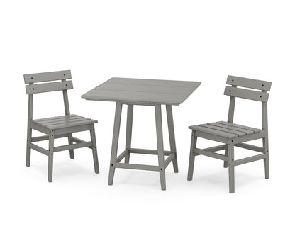 POLYWOOD® Modern Studio Plaza Chair 3-Piece Bistro Dining Set in Slate Grey