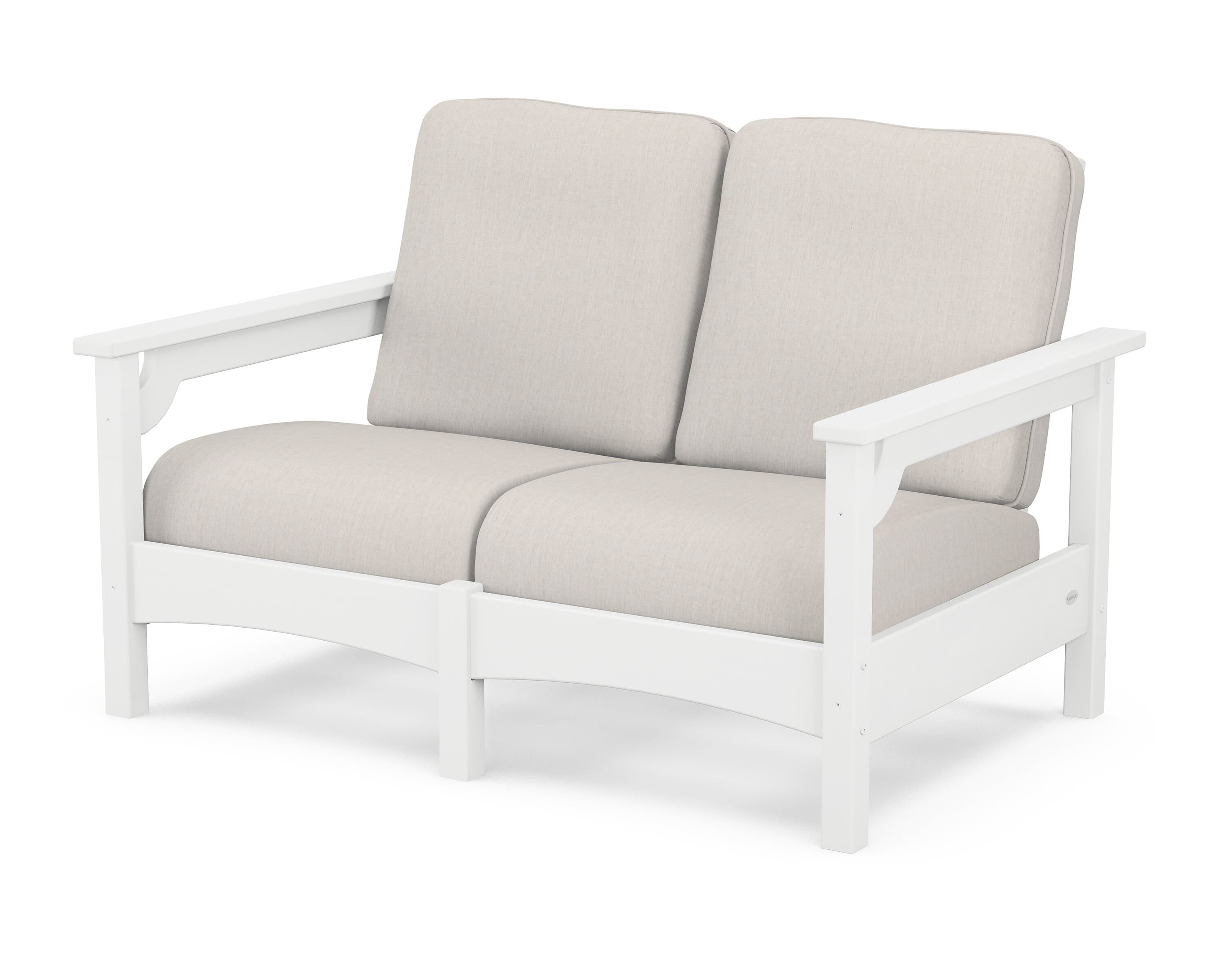 POLYWOOD® Club Loveseat in White / Cast Ash