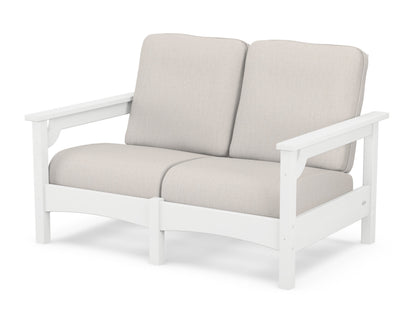 POLYWOOD® Club Loveseat in White / Cast Ash
