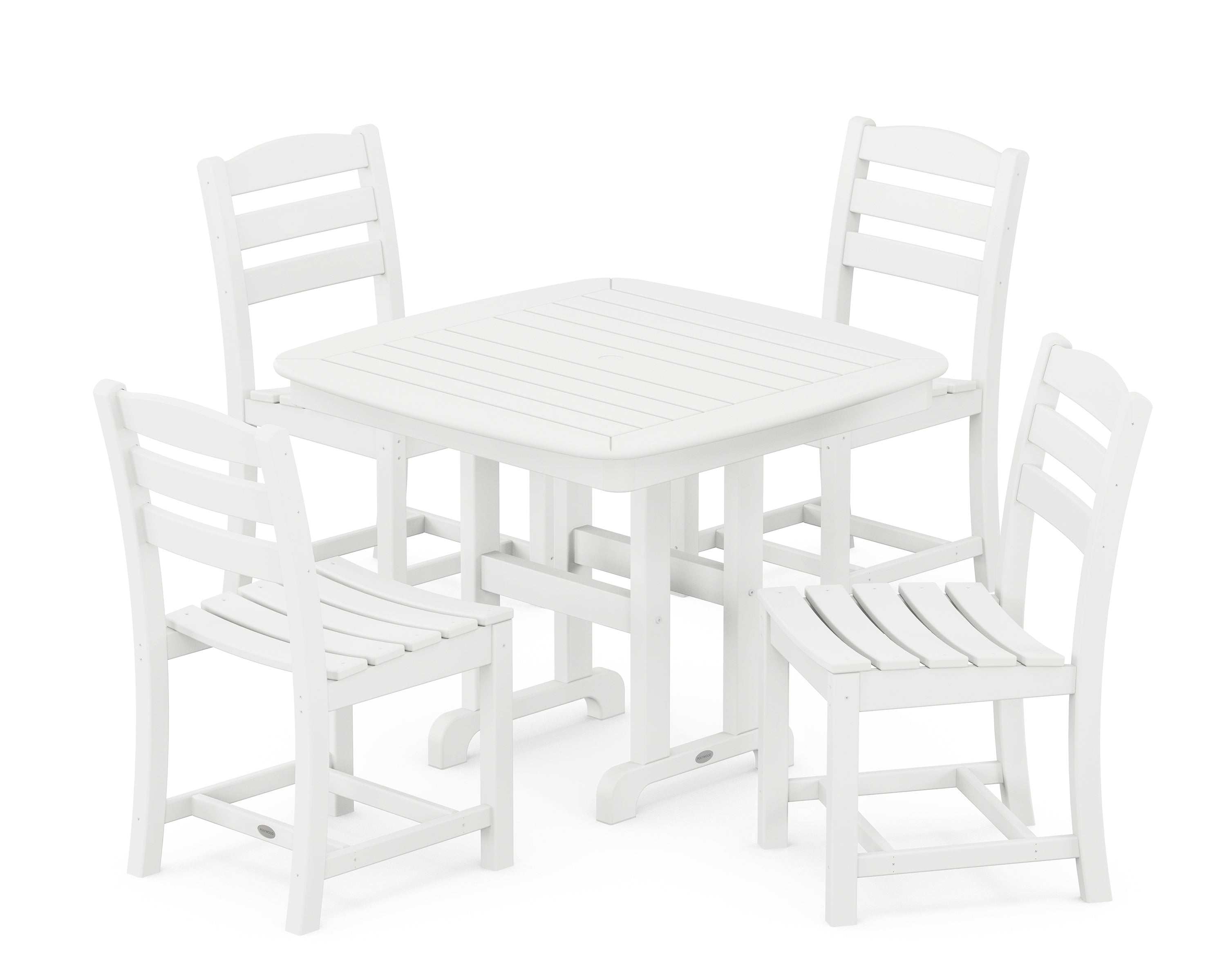 POLYWOOD® La Casa Café 5-Piece Side Chair Dining Set in White