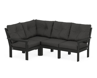 POLYWOOD® Vineyard 4-Piece Sectional in Black / Spectrum Carbon