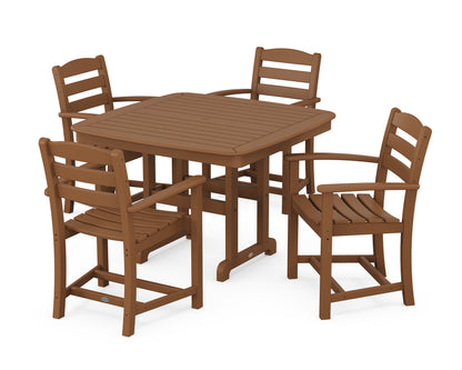POLYWOOD® La Casa Café 5-Piece Dining Set with Trestle Legs in Teak