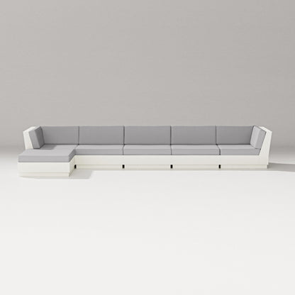PW Designer Series Elevate 6-Piece Chaise Sectional in Vintage White / Granite