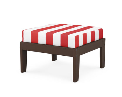 Unbranded Modular Ottoman - Classic in Mahogany / Cabana Stripe Crimson