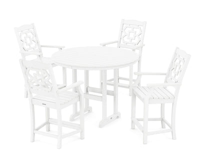 Chinoiserie 5-Piece Round Farmhouse Counter Set