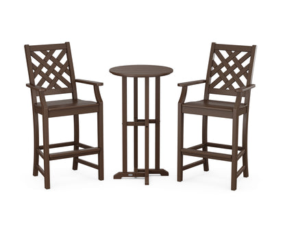 Country Living Wovendale 3-Piece Farmhouse Bar Set in Mahogany