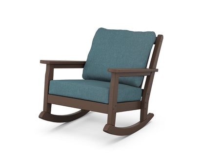 POLYWOOD® Chippendale Deep Seating Rocking Chair in Mahogany / Ocean Teal