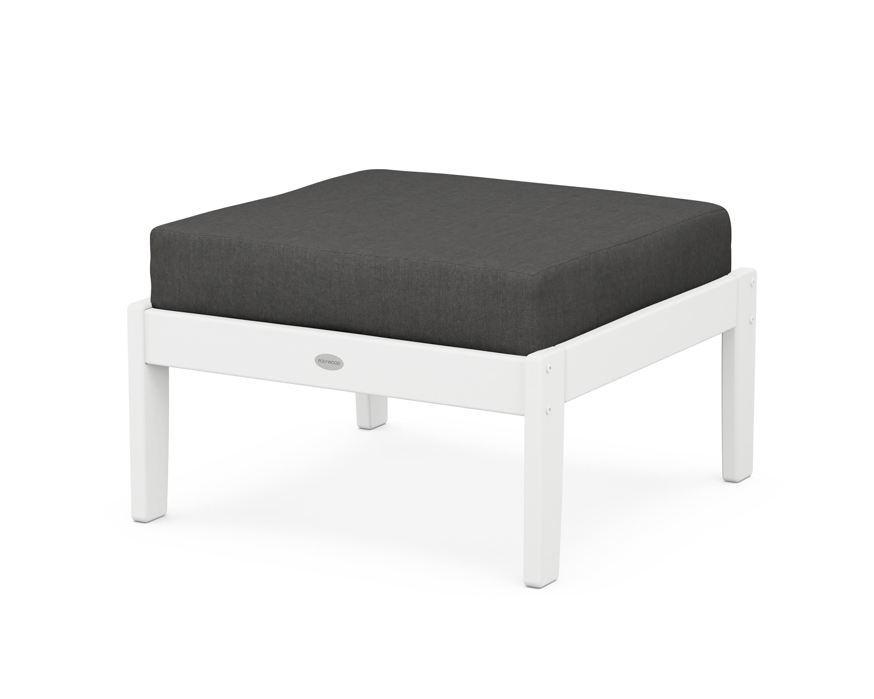 POLYWOOD® Braxton Deep Seating Ottoman in White / Spectrum Carbon