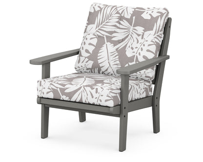 POLYWOOD® Lakeside Deep Seating Chair in Slate Grey / Leaf Grey Mist