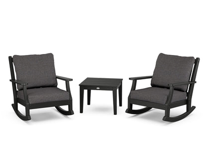 Country Living Wovendale 3-Piece Deep Seating Rocker Set in Black / Ash Charcoal