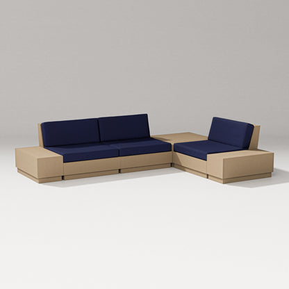 PW Designer Series Elevate 6-Piece Corner Sectional in Vintage Sahara / Navy