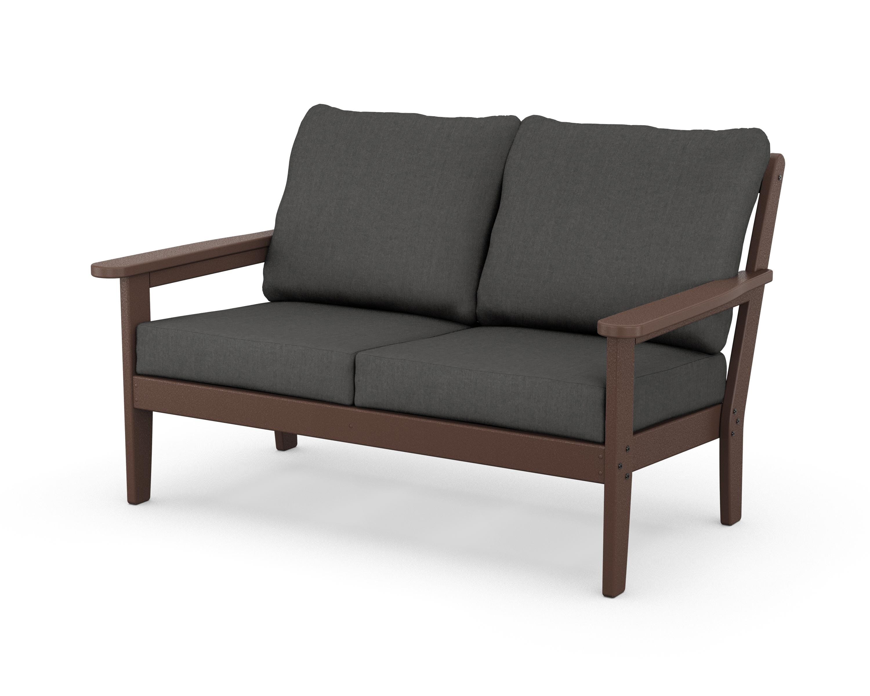 Country Living Cottage Deep Seating Loveseat in Mahogany / Spectrum Carbon