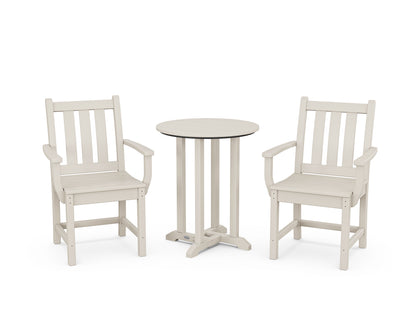 POLYWOOD® Traditional Garden 3-Piece Round Bistro Dining Set in Sand