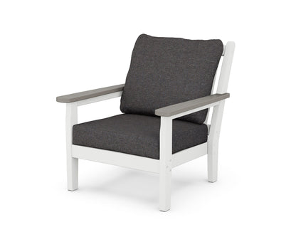 POLYWOOD® Chippendale Deep Seating Chair in White / Driftwood / Ash Charcoal