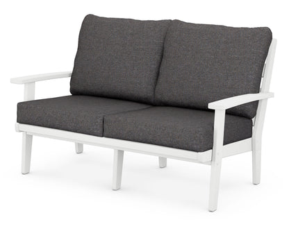 POLYWOOD® Grant Park Deep Seating Loveseat in White / Ash Charcoal