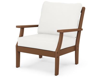 POLYWOOD® Braxton Deep Seating Chair in Teak / Natural Linen