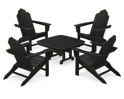 POLYWOOD® Long Island Adirondack 5-Piece Conversation Group in Black