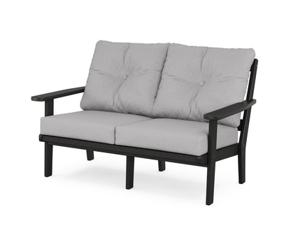 POLYWOOD® Oxford Deep Seating Loveseat in Black / Granite