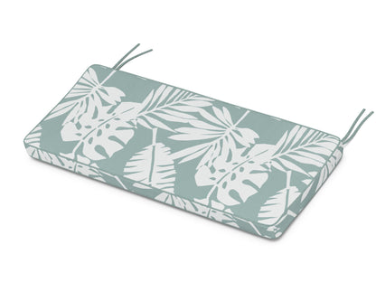 Martha Stewart by POLYWOOD® Chinoiserie Bench Seat Cushion in Leaf Glacier Spa