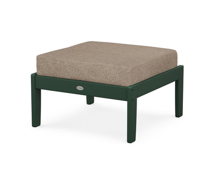 POLYWOOD® Braxton Deep Seating Ottoman in Green / Spiced Burlap