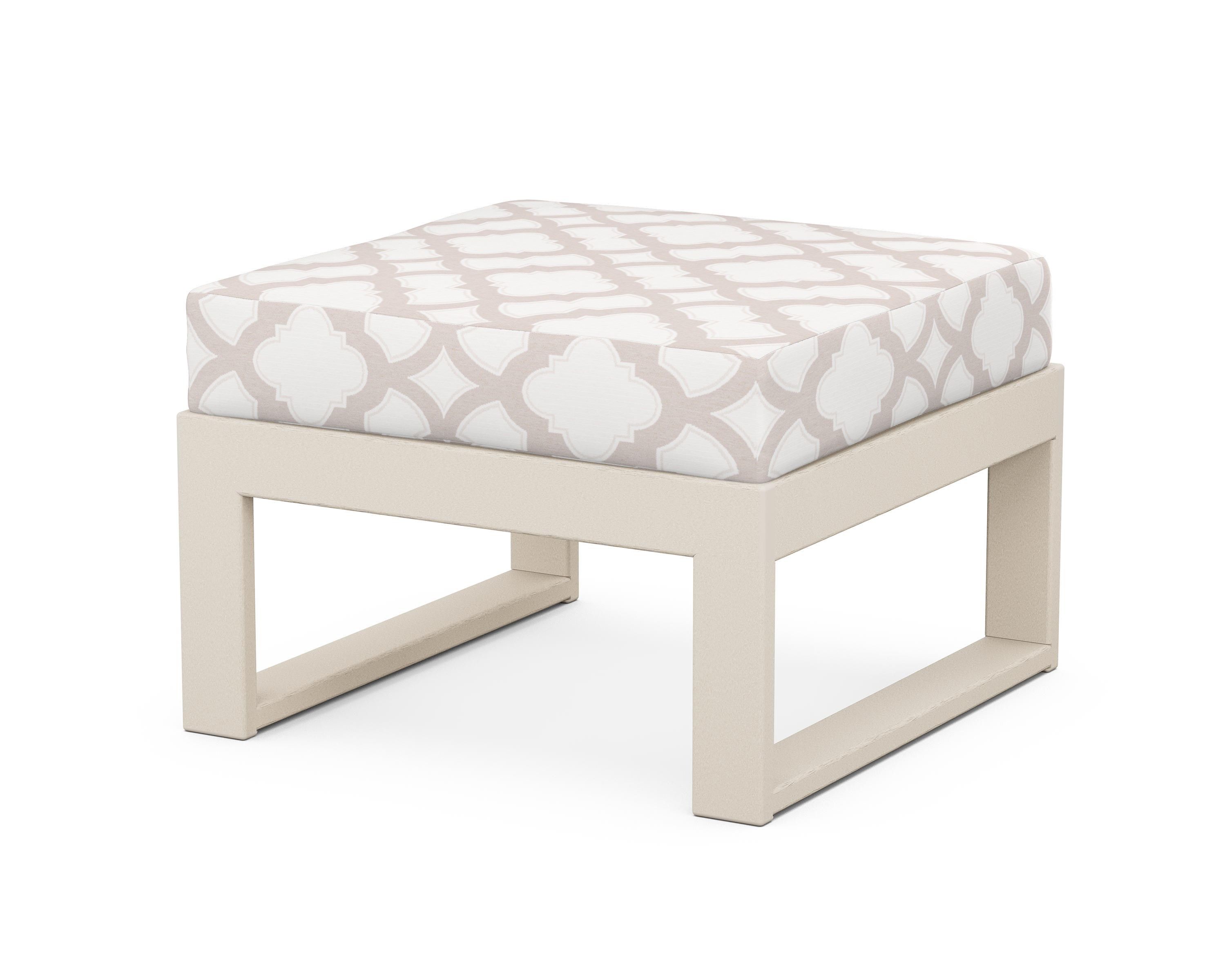 Unbranded Modular Ottoman - Modern in Sand / Trellis Dune Burlap