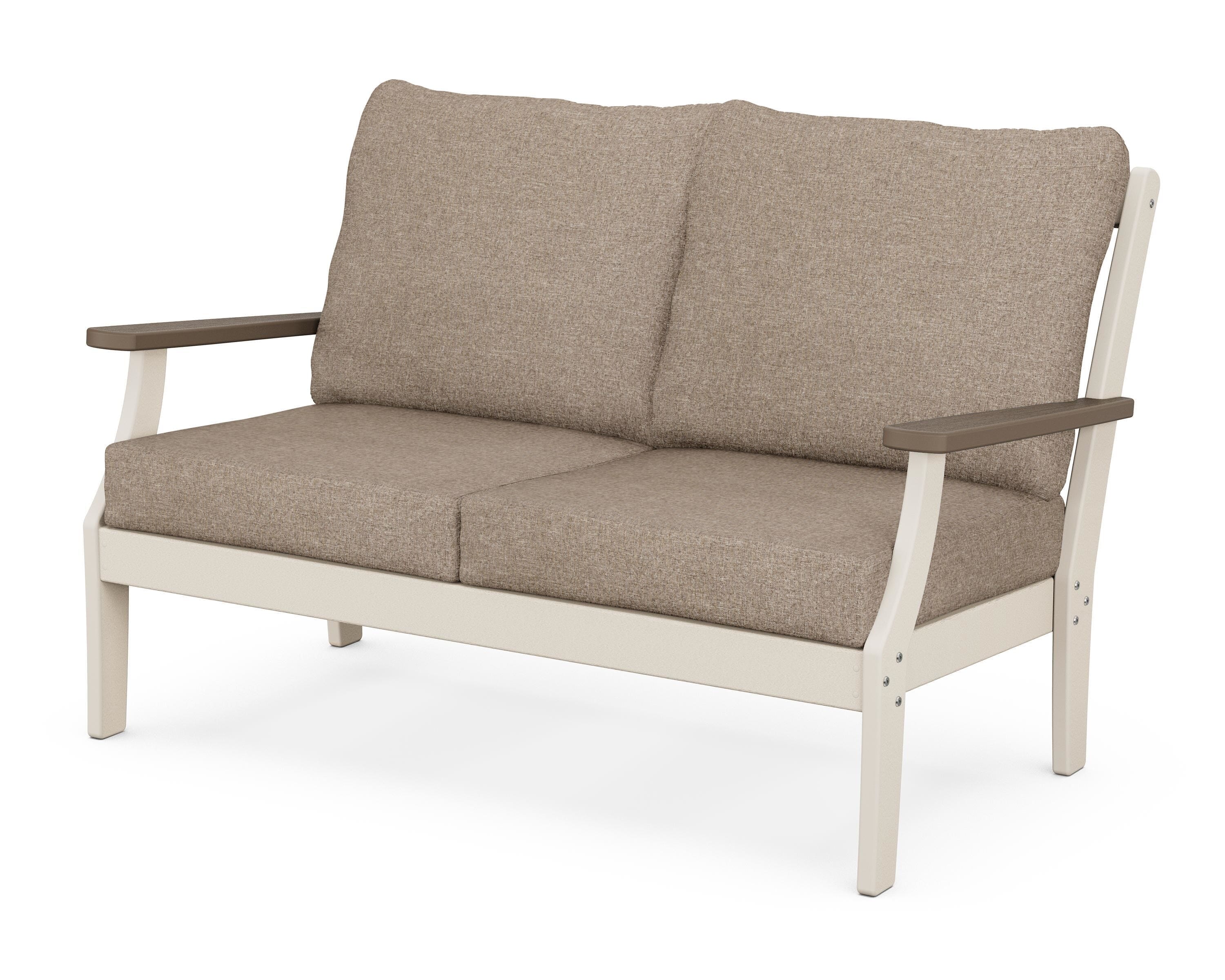 POLYWOOD® Braxton Deep Seating Loveseat in Sand / Kona / Spiced Burlap