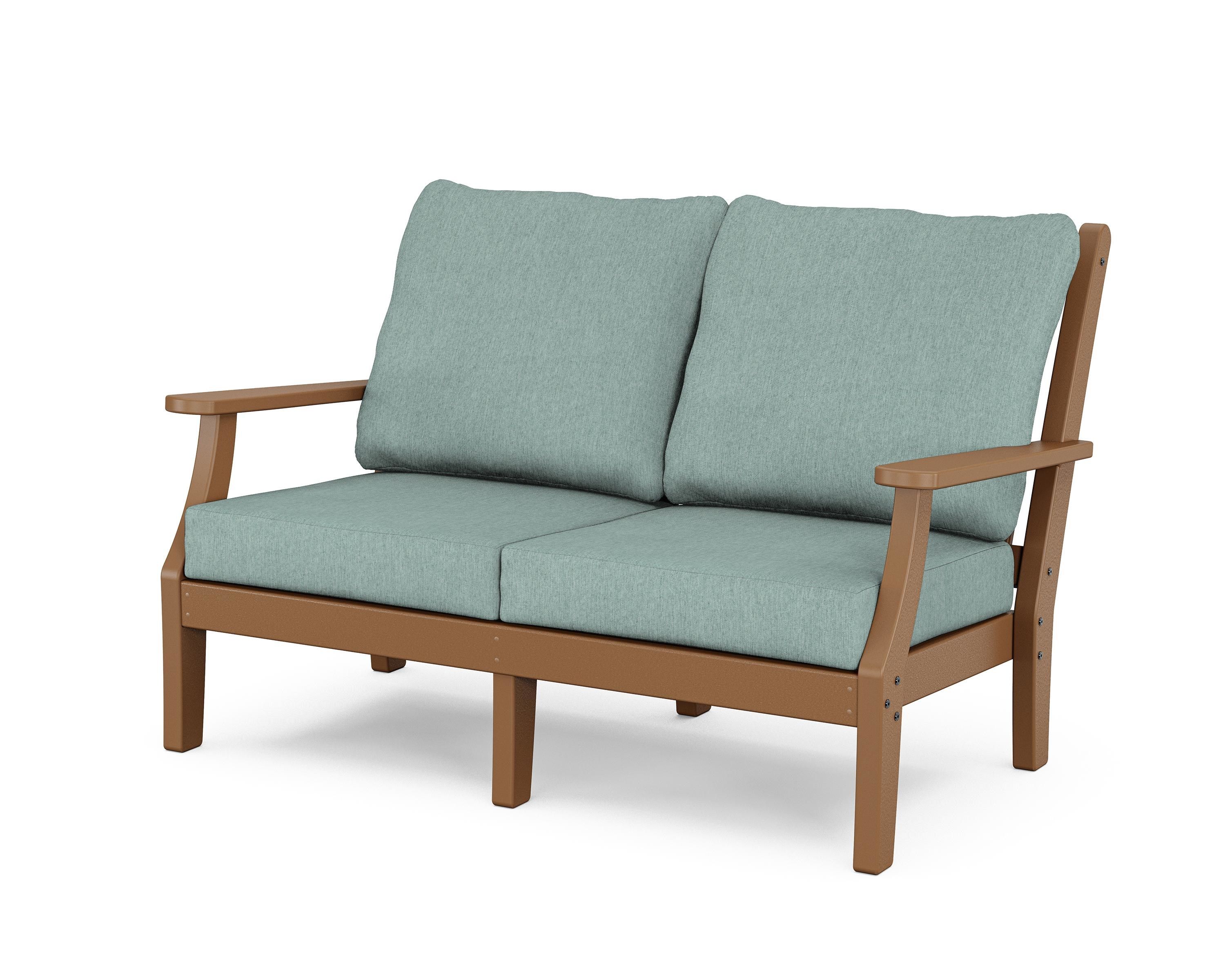 Country Living Wovendale Deep Seating Loveseat in Teak / Glacier Spa