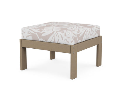 POLYWOOD® Vineyard Modular Ottoman in Vintage Sahara / Leaf Dune Burlap