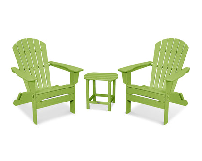 POLYWOOD® South Beach 3-Piece Folding Adirondack Set in Lime