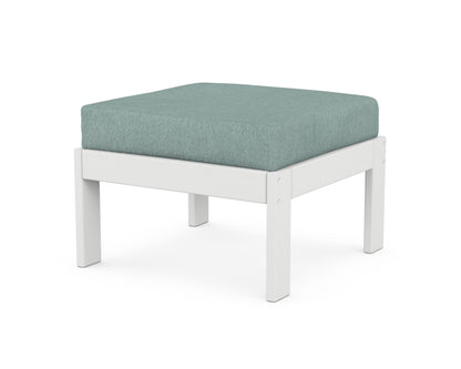 POLYWOOD® Vineyard Modular Ottoman in White / Glacier Spa
