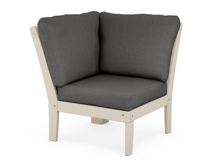 POLYWOOD® Braxton Modular Corner Chair in Sand / Spectrum Carbon