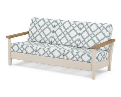 POLYWOOD® Harbour Deep Seating Sofa in Sand / Natural / Trellis Glacier Spa