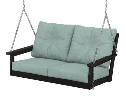 POLYWOOD® Vineyard Deep Seating Swing in Black / Glacier Spa