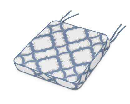 Martha Stewart by POLYWOOD® Chinoiserie Side Chair Seat Cushion in Trellis Sky Blue