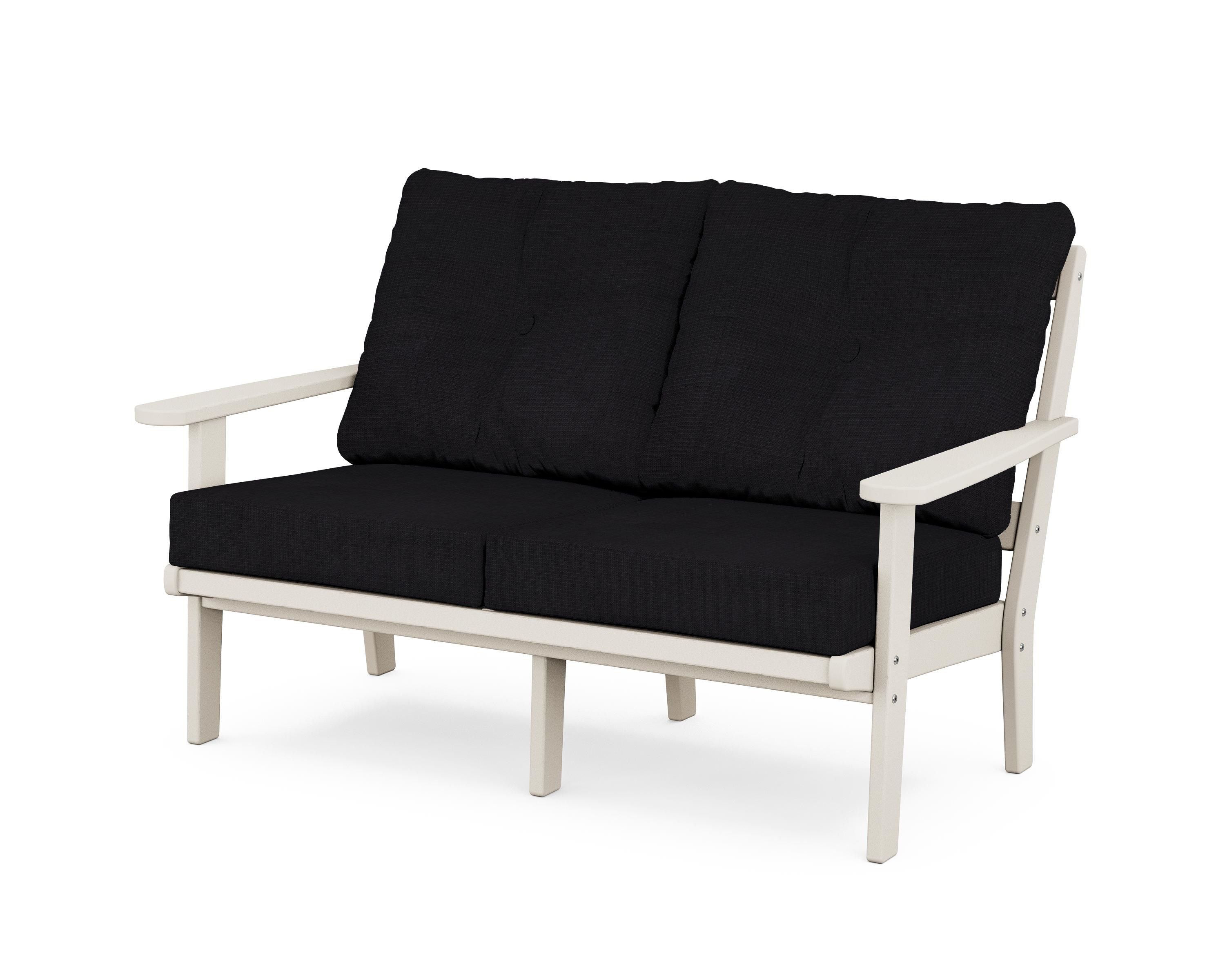 POLYWOOD® Mission Deep Seating Loveseat in Sand / Midnight Linen