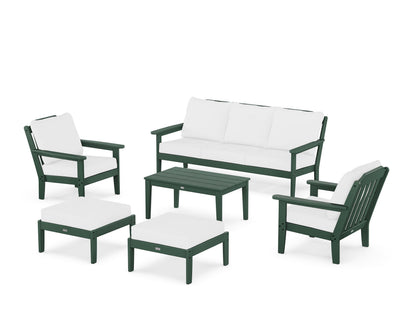 Country Living Cottage 6-Piece Lounge Sofa Set in Green / Natural