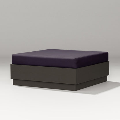 PW Designer Series Elevate Lounge Ottoman in Vintage Coffee / Navy Linen