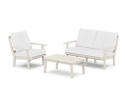 POLYWOOD® Oxford 3-Piece Deep Seating Set with Loveseat in Sand / Natural