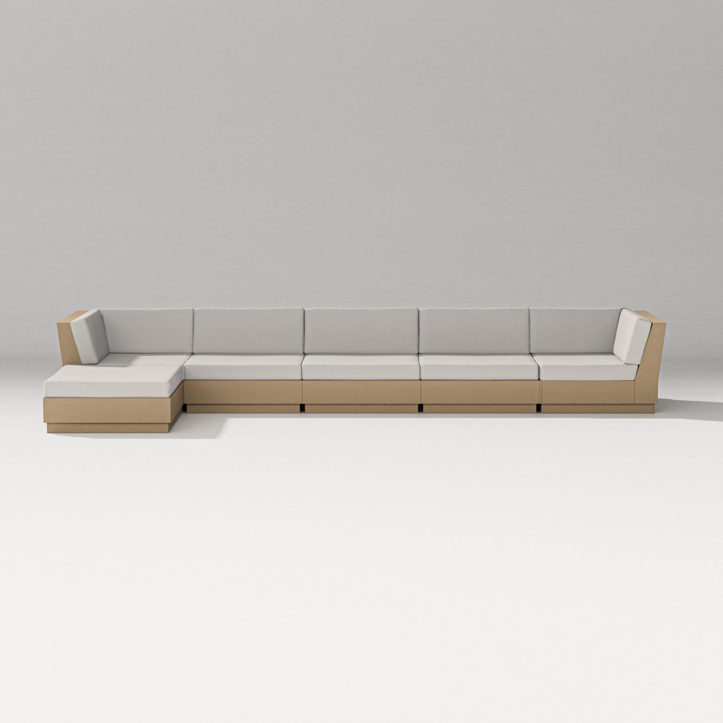 PW Designer Series Elevate 6-Piece Chaise Sectional in Vintage Sahara / Cast Ash