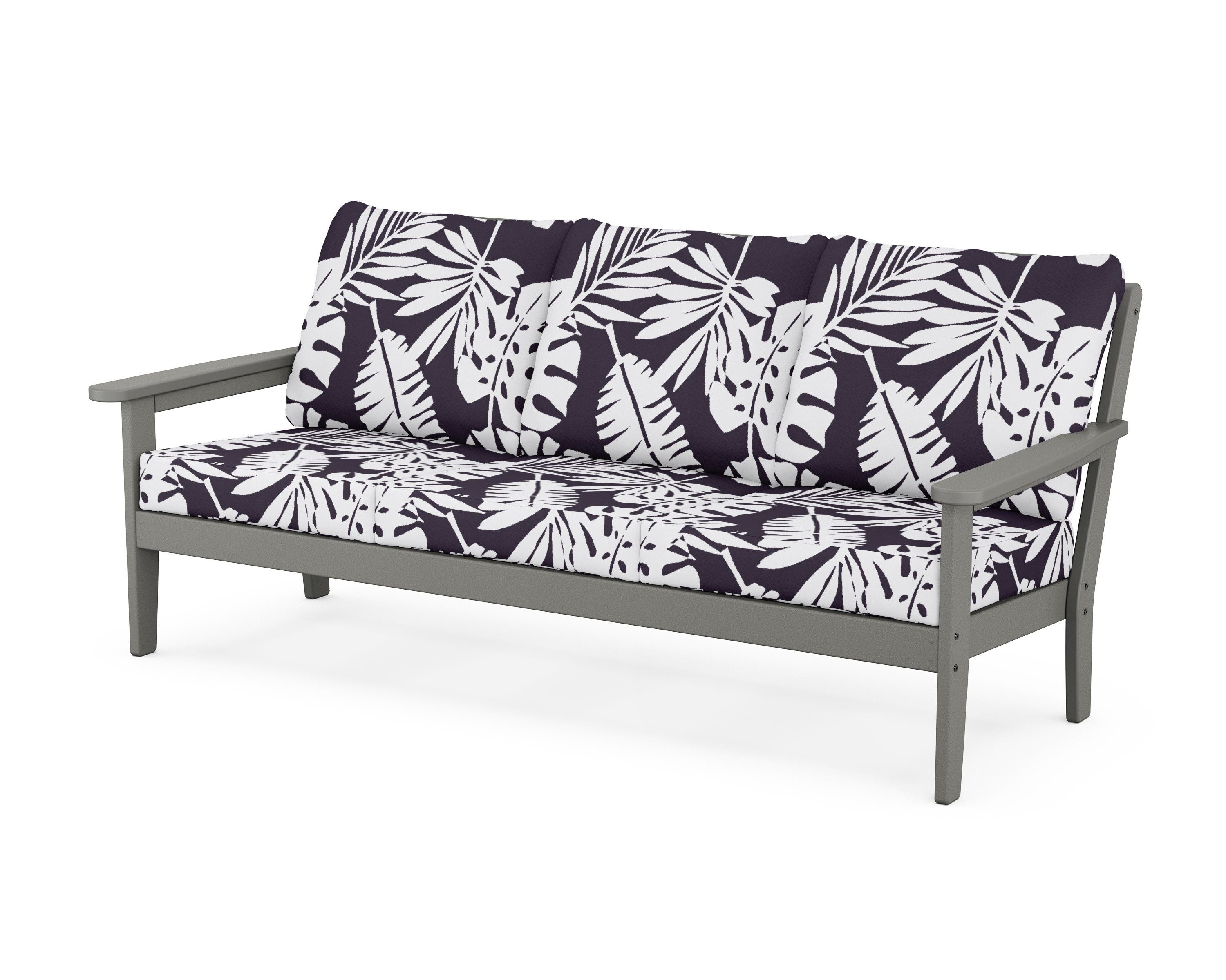 Country Living Cottage Deep Seating Sofa in Slate Grey / Leaf Navy