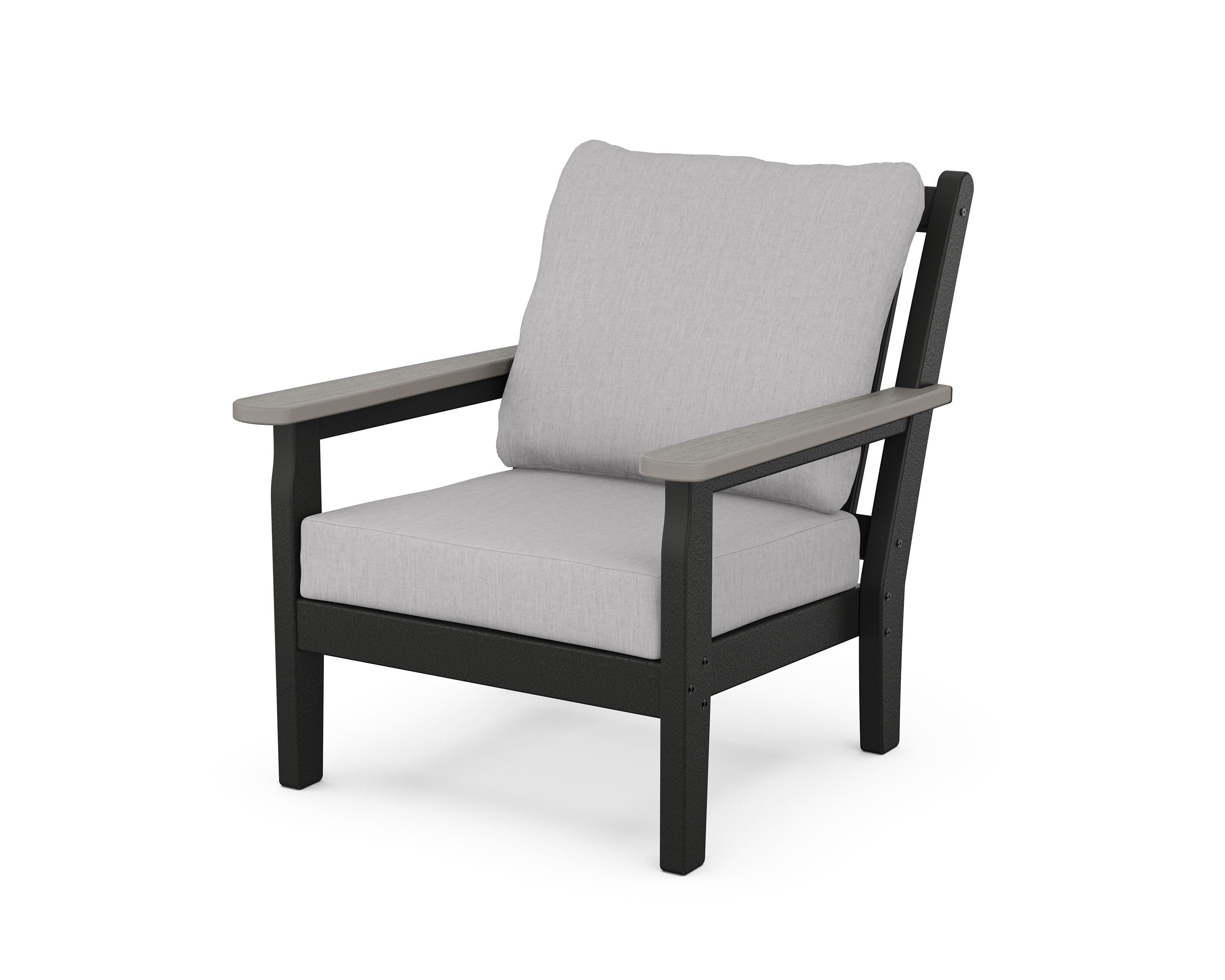 POLYWOOD® Chippendale Deep Seating Chair in Black / Driftwood / Granite