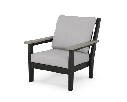 POLYWOOD® Chippendale Deep Seating Chair in Black / Driftwood / Granite