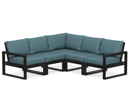 POLYWOOD® EDGE 5-Piece Modular Deep Seating Set in Black / Ocean Teal