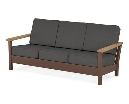 POLYWOOD® Harbour Deep Seating Sofa in Mahogany / Natural / Spectrum Carbon