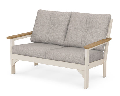 POLYWOOD® Vineyard Deep Seating Loveseat in Sand / Natural / Weathered Tweed