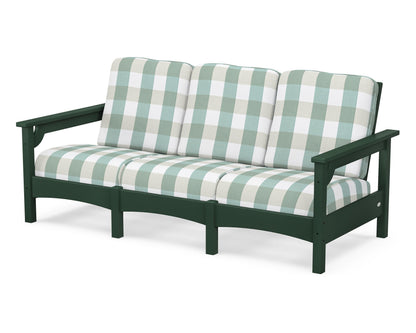 POLYWOOD® Club Sofa in Green / Buffalo Plaid Glacier Spa