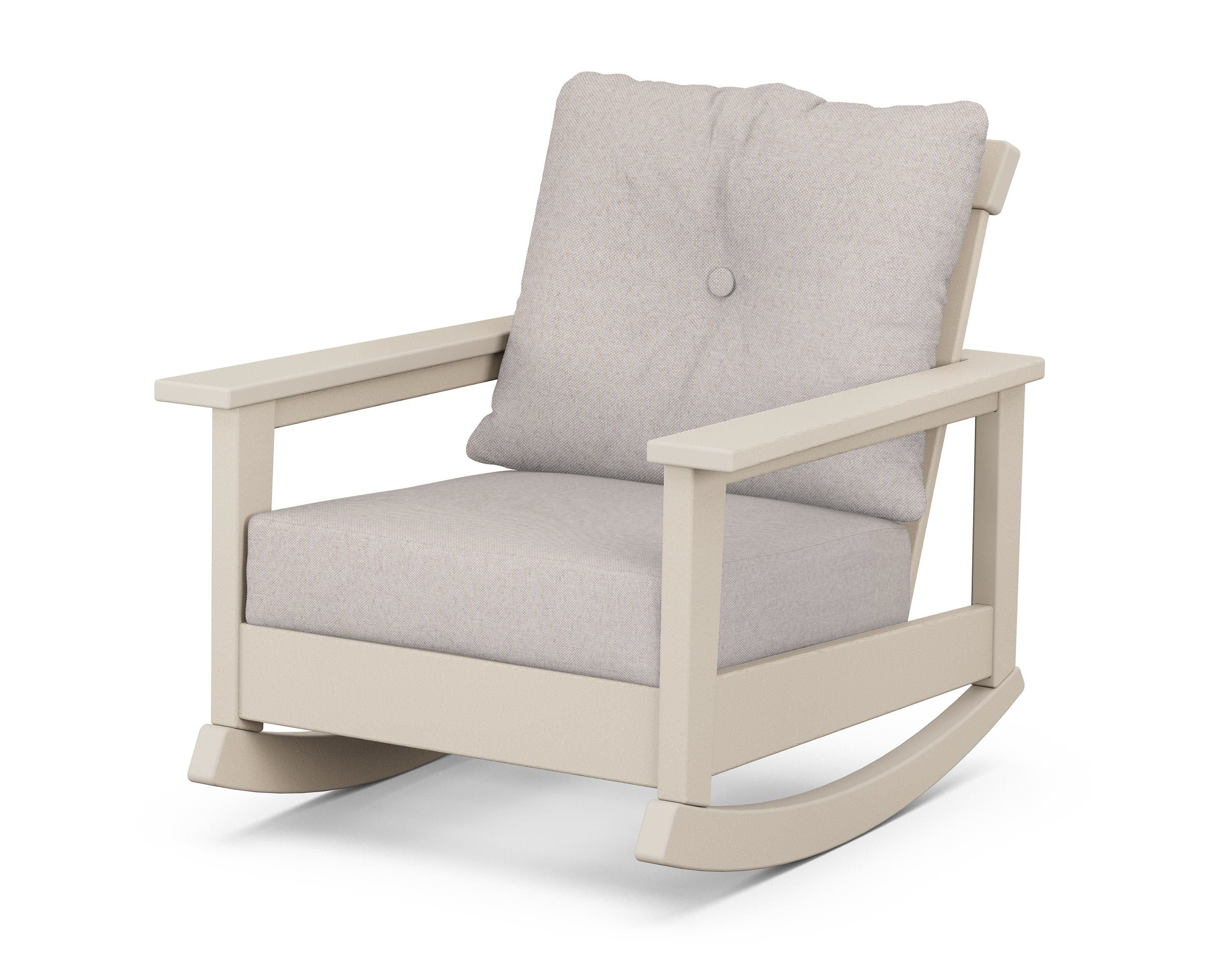 POLYWOOD® Prescott Deep Seating Rocking Chair in Sand / Dune Burlap