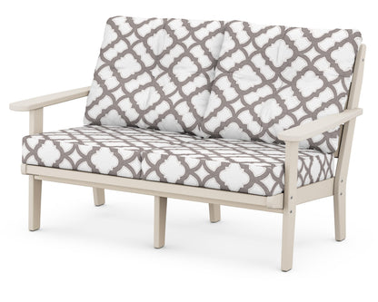 POLYWOOD® Lakeside Deep Seating Loveseat in Sand / Trellis Grey Mist